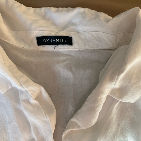 Dynamite White Cotton Button Up - Picture 4 of 4